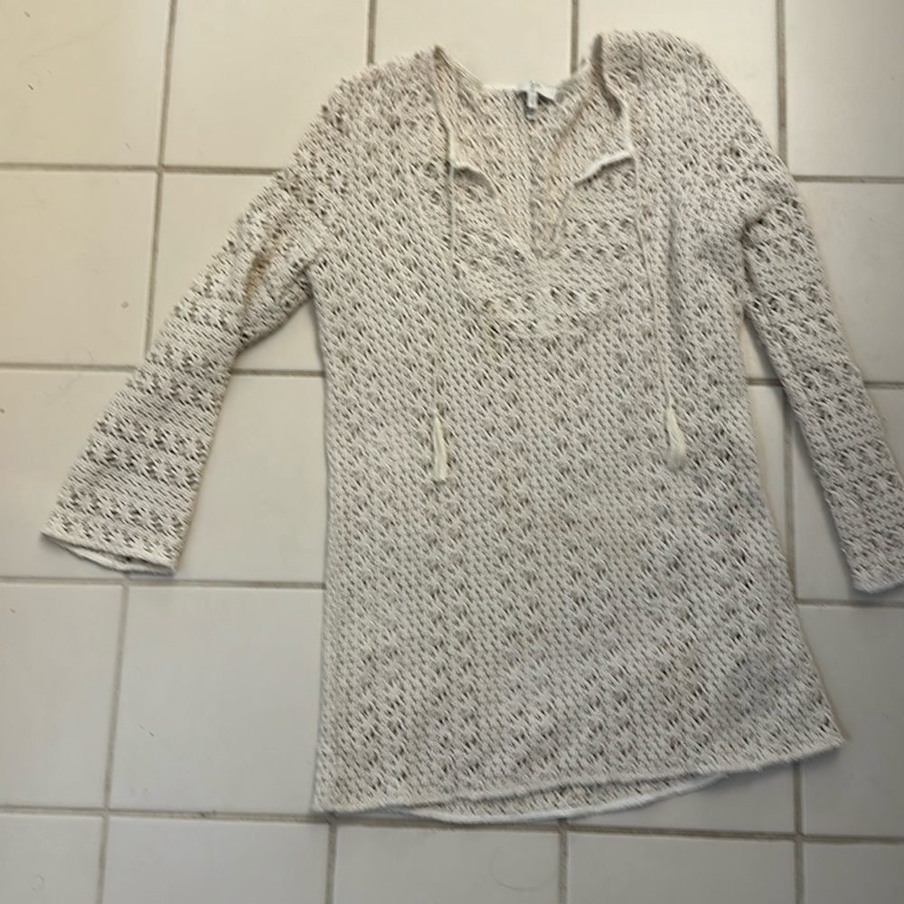 JOIE fabulous crocheted tunic
